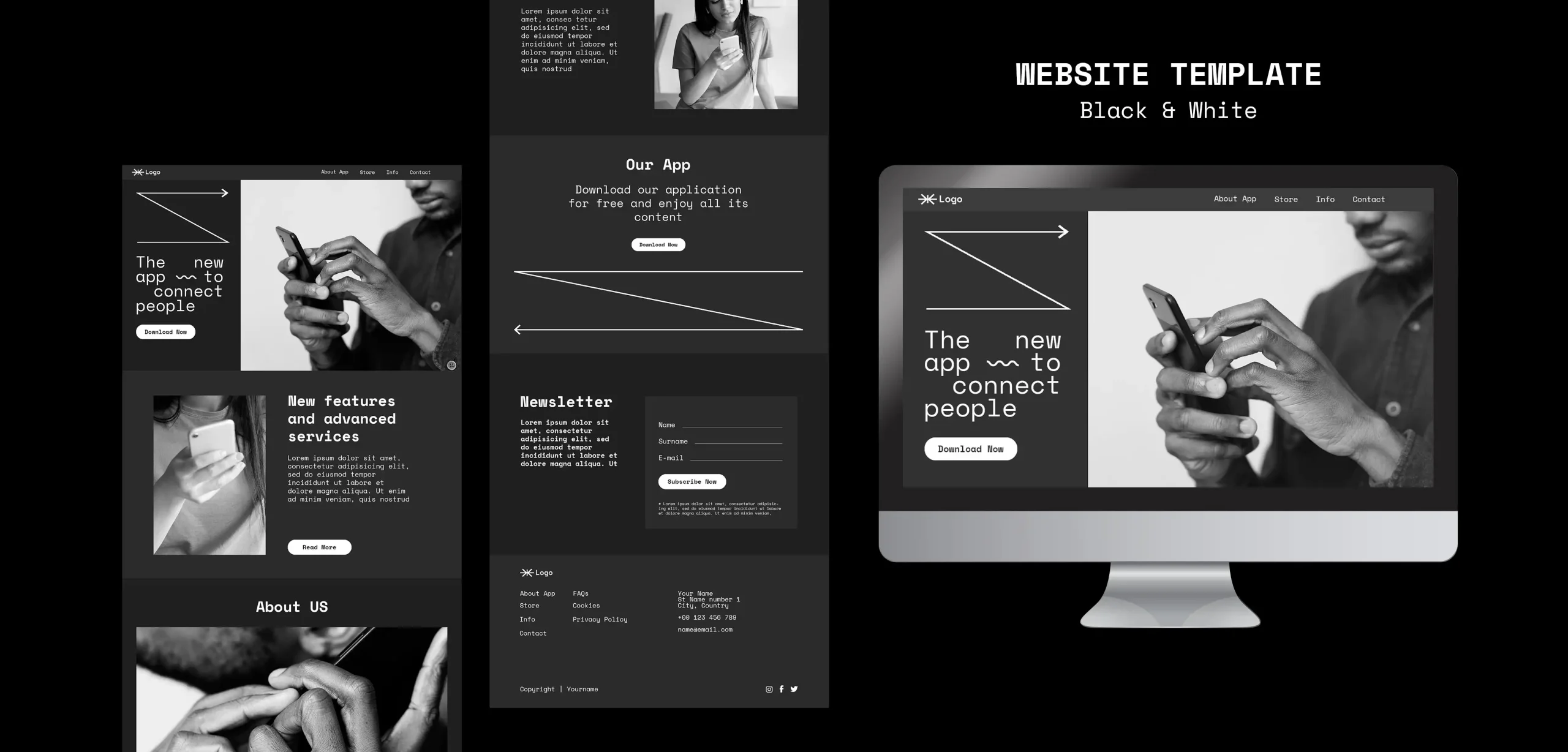Template de um projeto realizado no figma